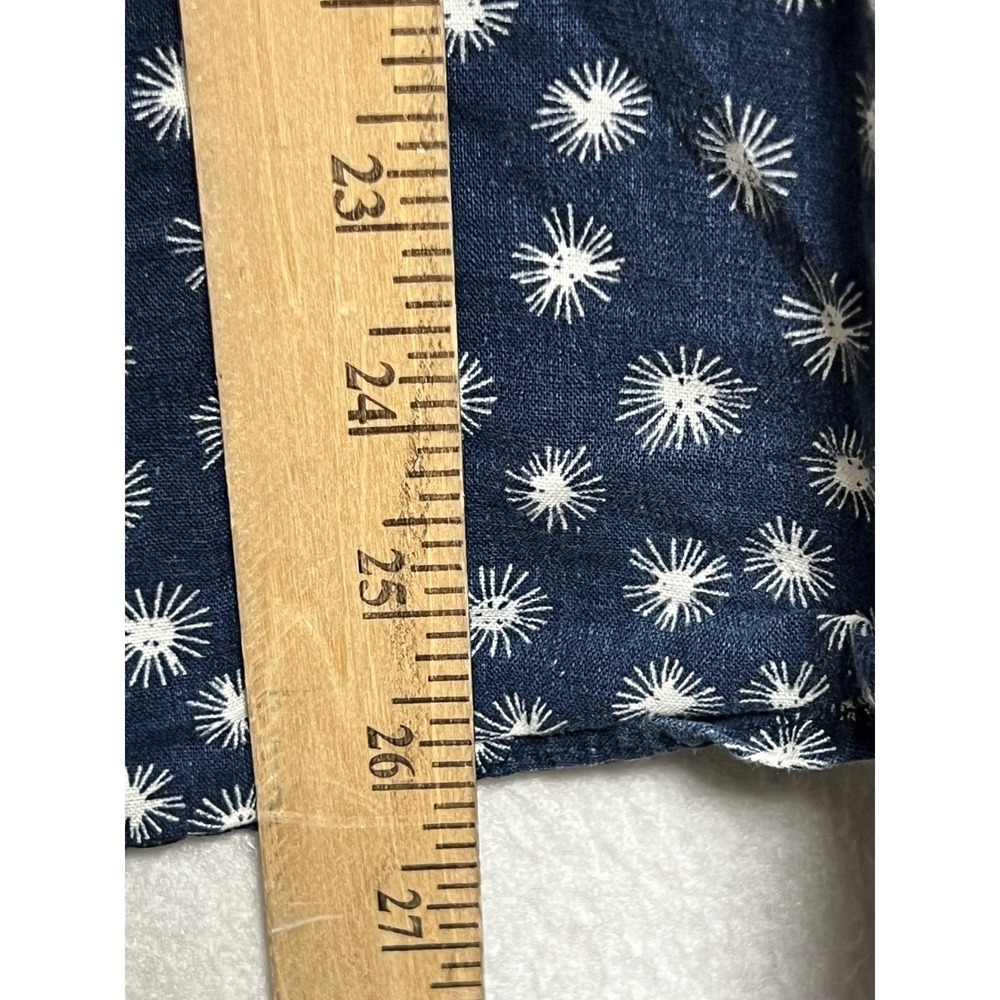 Thought Mens Navy Blue Hemp Organic Cotton Sunburst Print Long Sleeve Shirt S - Picture 3 of 13